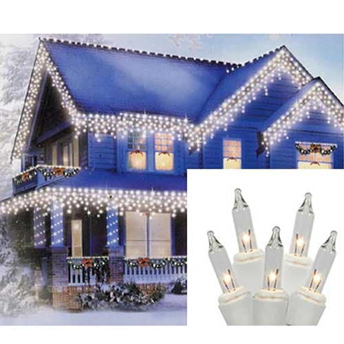 300 Shimmering Clear Mini Icicle Christmas Lights