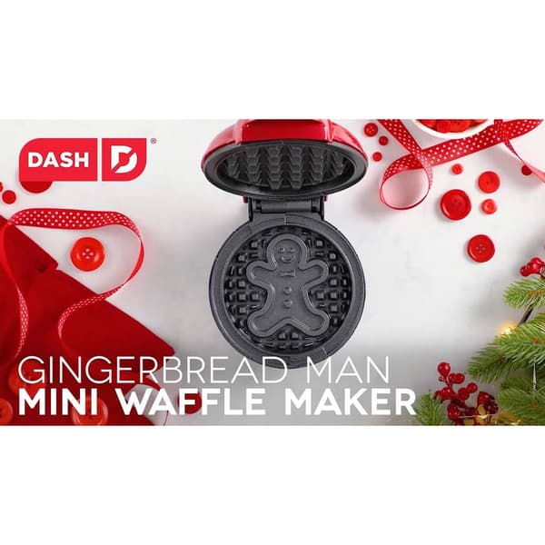 Dash Gingerbread Man Mini Waffle Maker