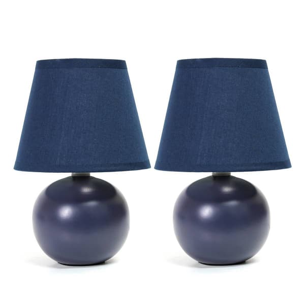 Simple Designs Mini Ceramic Globe Table Lamp - Set of 2