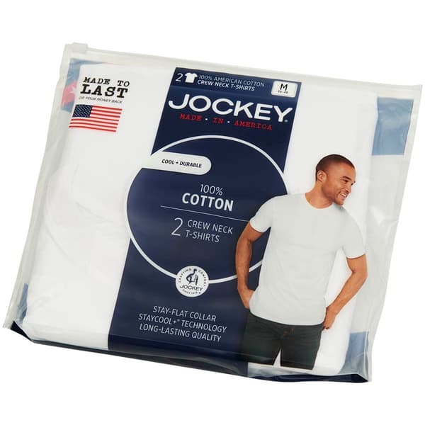 Mens Jockey&#174; 2pk. Made in America Crew Neck Tees