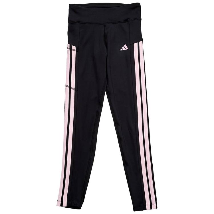 Girls (7-16) adidas(R) Cellphone Pocket 3 Stripe Leggings