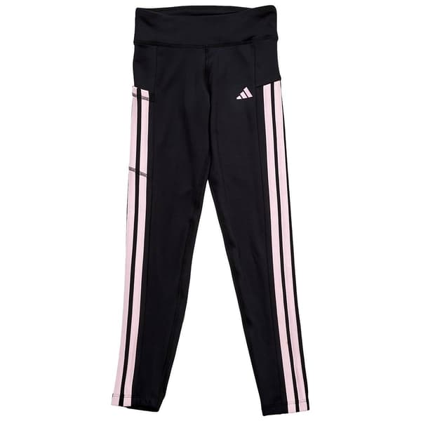 Girls (7-16) adidas(R) Cellphone Pocket 3 Stripe Leggings