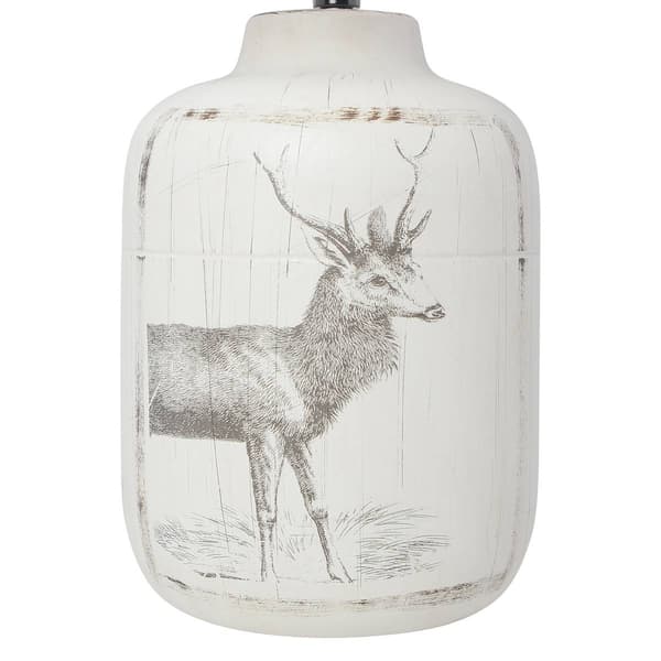 Simple Designs Deer Buck Nature Ceramic Farmhouse Table Lamp