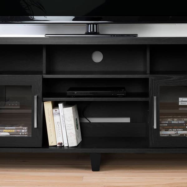 South Shore Adrian Black Oak TV Stand