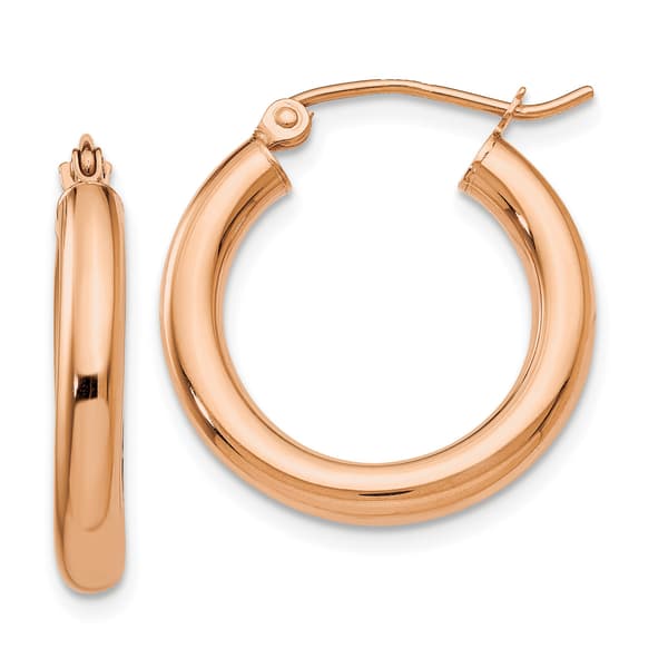 Gold Classics(tm) 14kt. Rose Gold 20mm Tube Hoop Earrings - image 