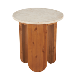 9th & Pike(R) Traditional Brown Teak Wood Accent Table