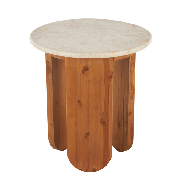 9th & Pike® Traditional Brown Teak Wood End Table - image 