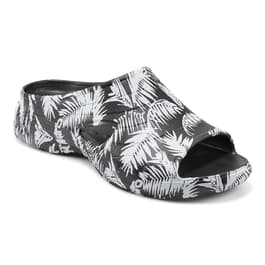 Womens Easy Spirit Tess Tropical Clogs - Black/White