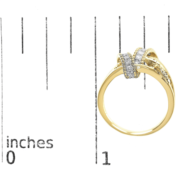 Haus of Brilliance 14kt. Gold Plated 1/4ctw. Diamond Bypass Ring