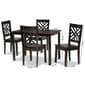 Baxton Studio Ani Dark Brown Finished Wood 5pc. Dining Set - image 9