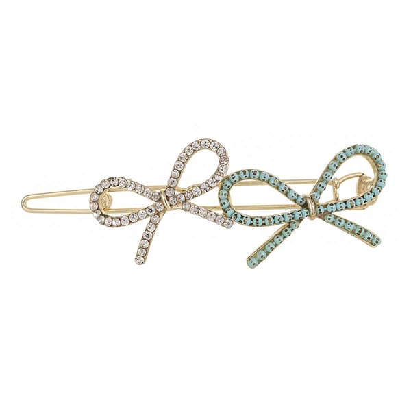 Roman Gold-Tone CZ Bows Hair Pins - Set of 2 - image 