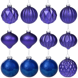 Northlight 12ct. Blue & Purple Ball & Onion Christmas Ornaments