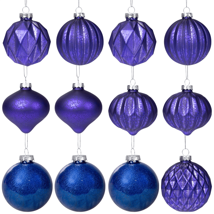Northlight 12ct. Blue & Purple Ball & Onion Christmas Ornaments