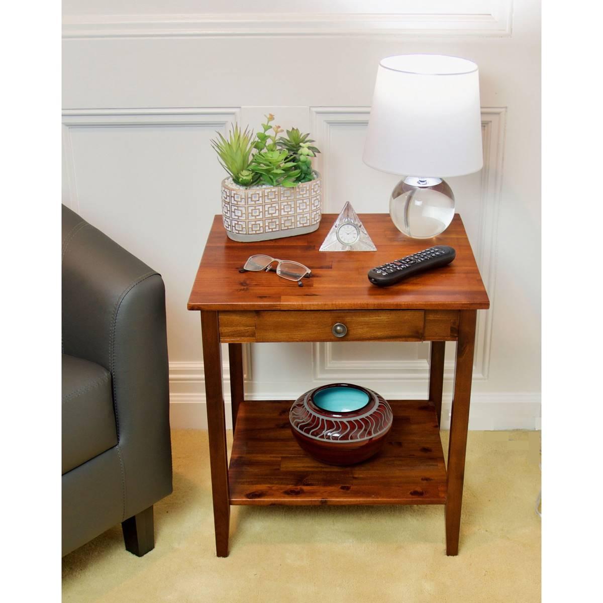 Casual Contemporary Living 2-Tier Acacia Square End Table