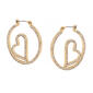 Steve Madden Pav&#233; Heart Hoop Earrings - image 2