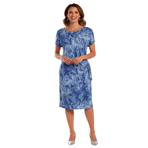 Womens Sami & Jo Short Sleeve Paisley Sarong Wrap Dress - image 