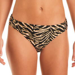Womens Jessica Simpson Easy Zebra Shirred Hipster Swim Bottoms