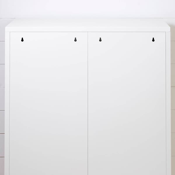 South Shore Eddison Pure White Mesh 2-Door Storage Cabinet