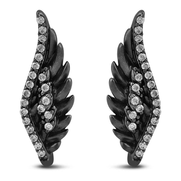 Enchanted by Disney Sterling Silver Maleficent Wing Earrings - image 
