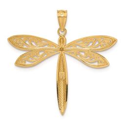 Gold Classics™ 14kt. Gold with Rhodium Dragonfly Pendant