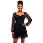 Juniors Jolt Long Sleeve Lace Tier Skater Dress - image 2