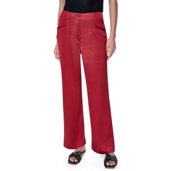 Womens DKNY Mid Rise Top Stitch Straight Leg Pants - image 