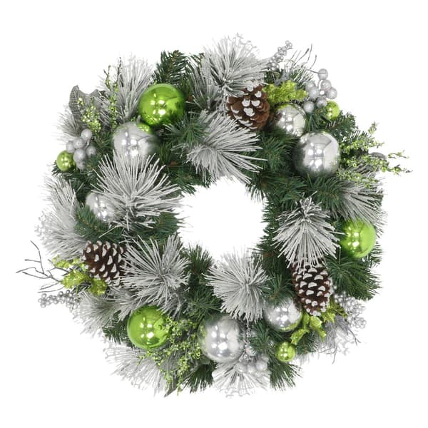 Puleo International 24in. Green Decorated Artificial Wreath - image 