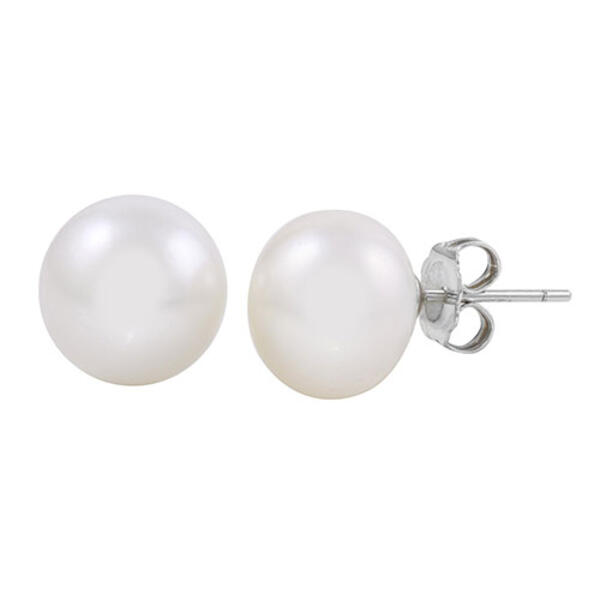 Sterling Silver & Cultured Freshwater Pearl Stud Earrings - image 