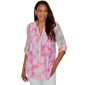 Petites Alfred Dunner Hothouse Florals Color Block Floral Pintuc - image 1