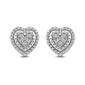 Sterling Silver 1/20cttw. Diamond Heart Stud Earrings - image 1