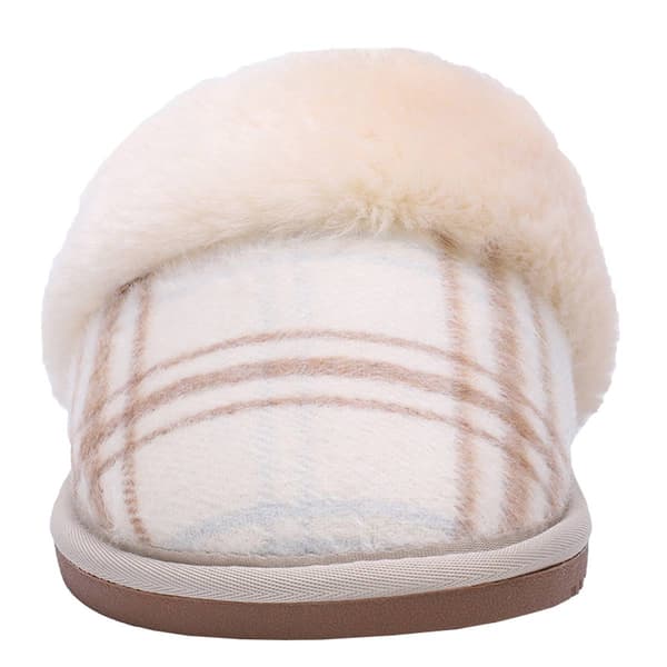 Womens LAMO Sheepskin Scuff Plaid Slippers