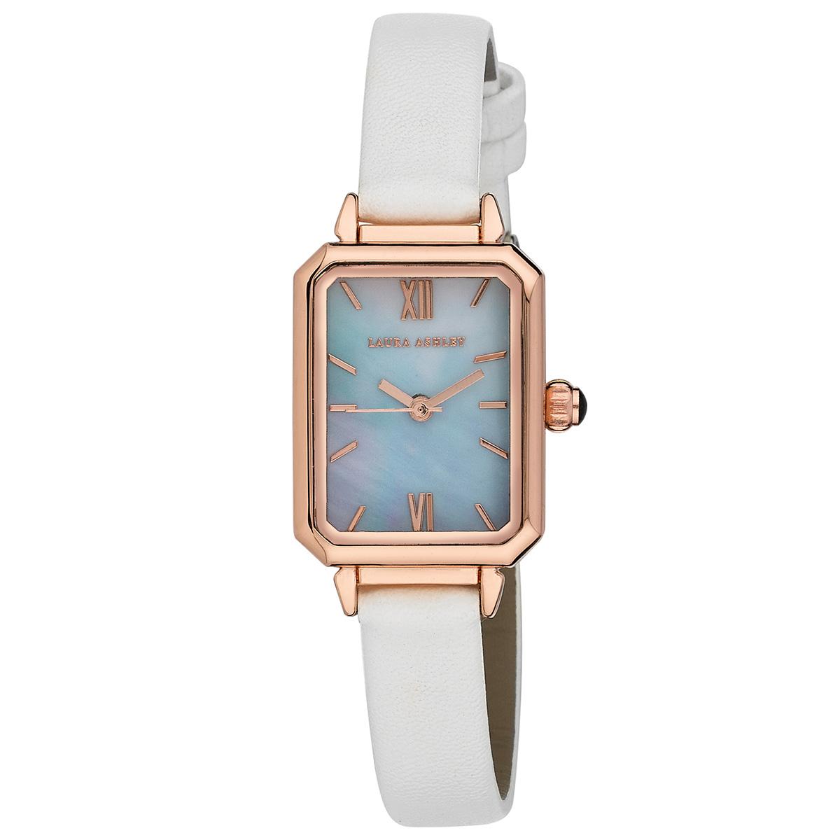 Womens Laura Ashley® White Square Case Watch - LA2054WT
