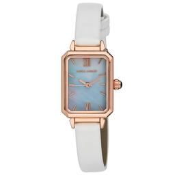 Womens Laura Ashley(R) White Square Case Watch - LA2054WT