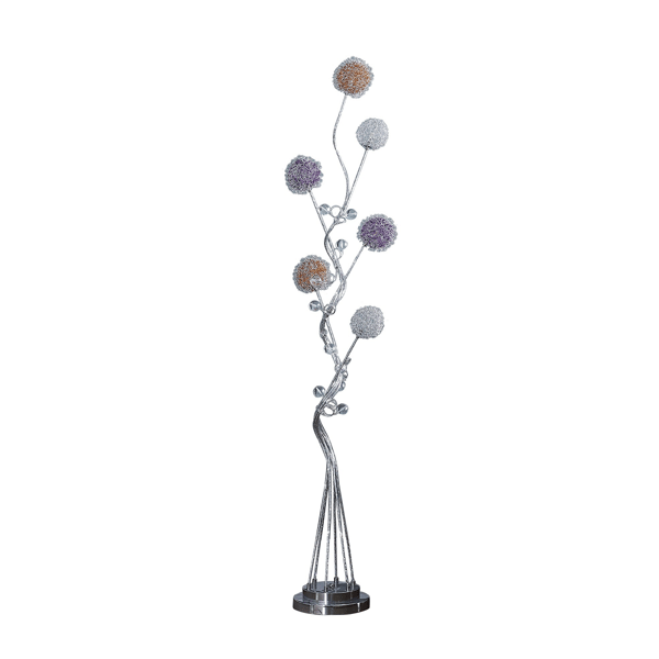 HomeRoots 59in. Silver Six Light LED Novelty Floor Lamp - image 
