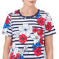 Womens Alfred Dunner Key Items Short Sleeve Floral & Stripe Tee - image 2
