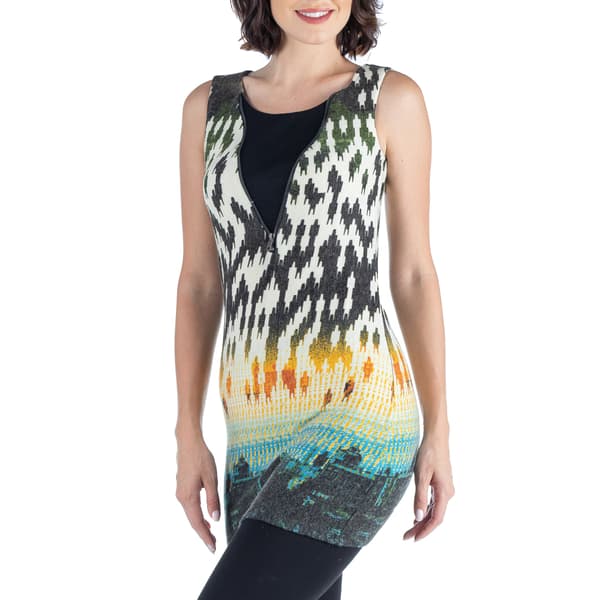 Womens 24/7 Comfort Apparel Ombre Print Extra Long Tunic