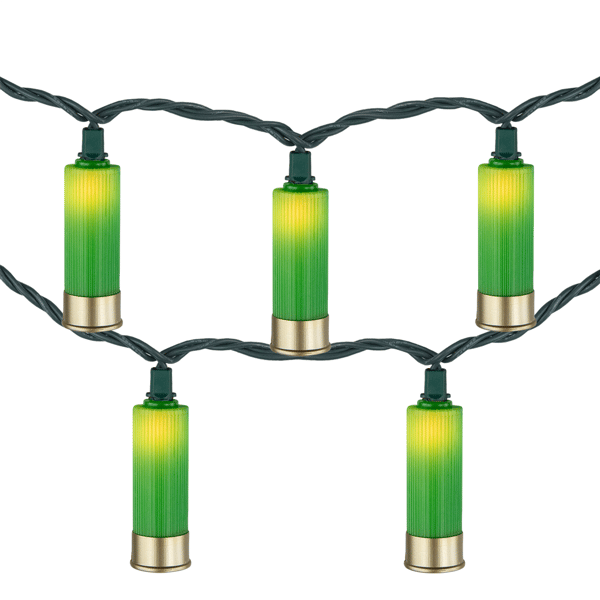 Northlight Shotgun Shells Green Patio Light Set, 10ct