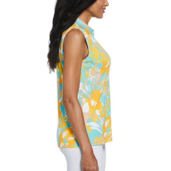 Womens Rafaella&#174; Sleeveless Floral Ribbed Polo