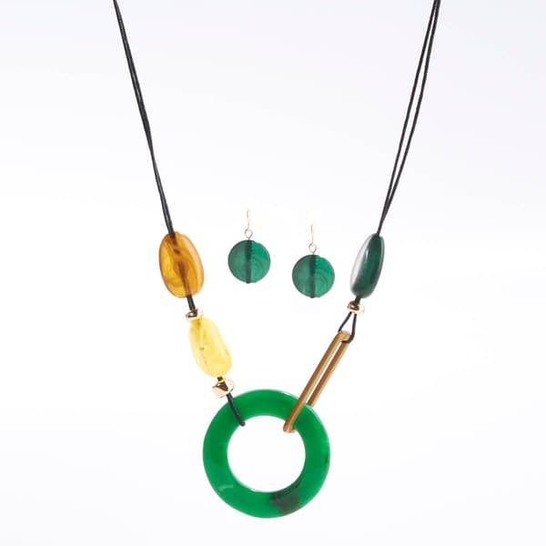 Ashley Cooper&#40;tm&#41; Gold Plated Cord Statement Necklace & Earrings Set - image 