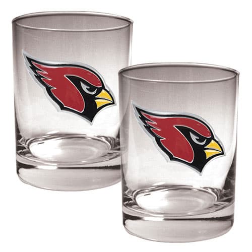 NFL Arizona Cardinal 2pc. 14oz. Rocks Glass Set