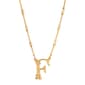 1928 Gold Tone Initial F Pendant Necklace - image 1
