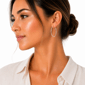 Saffron 40mm Stainless Steel Polished Flat Bottom Hoop Earrings - image 2