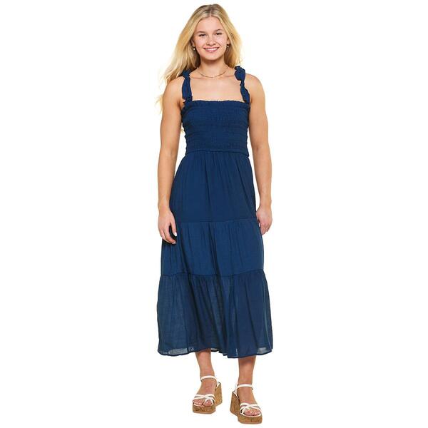 Juniors Love Tree Smocked Bodice Tier Gauze Maxi Dress - image 
