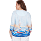 Plus Size Alfred Dunner Port Side 3/4 Sleeve Harbor Scene Blouse - image 1