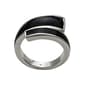 Marsala Silver Plated Black Resin Bypass Ring - image 1