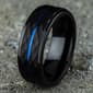 Mens Endless Affection™ 8mm Black Cobalt Faceted Band - image 4