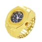 Womens Gold-Tone Black Round Dial Ring Watch - GRWRBV-01 - image 2