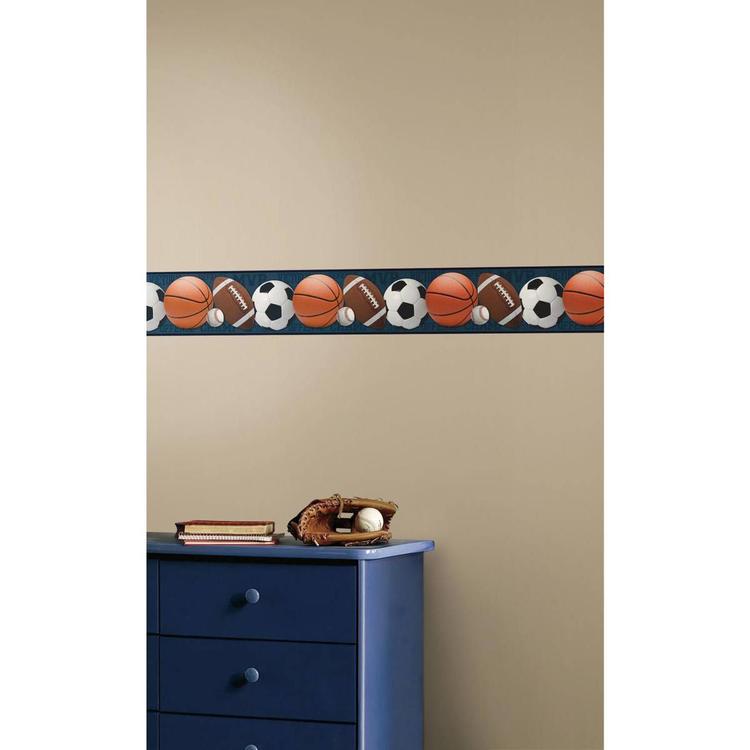 RoomMates(R) Sports Balls Blue Peel & Stick Border