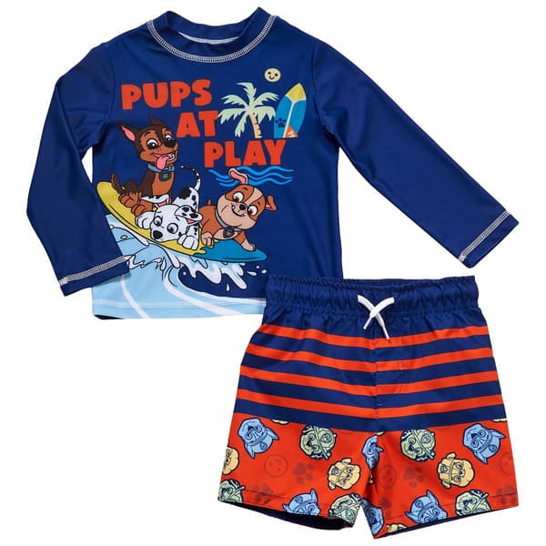 Toddler Boy Nickelodeon&#40;tm&#41; Paw Patrol&#40;tm&#41; Rash Guard Swim Set - image 