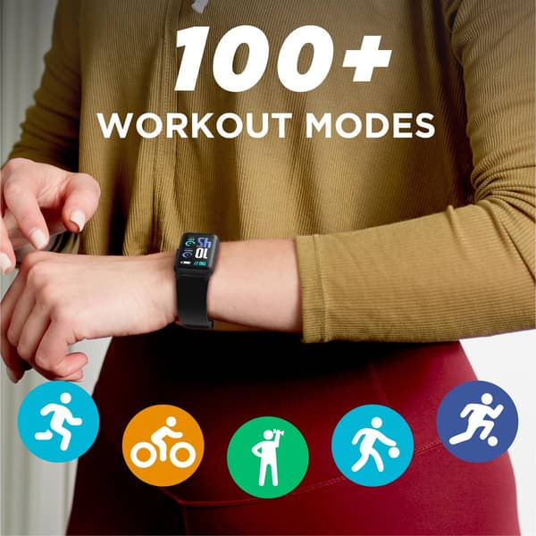 Womens iTouch Active 4 Black Strap Fitness Tracker TC4S01-G02